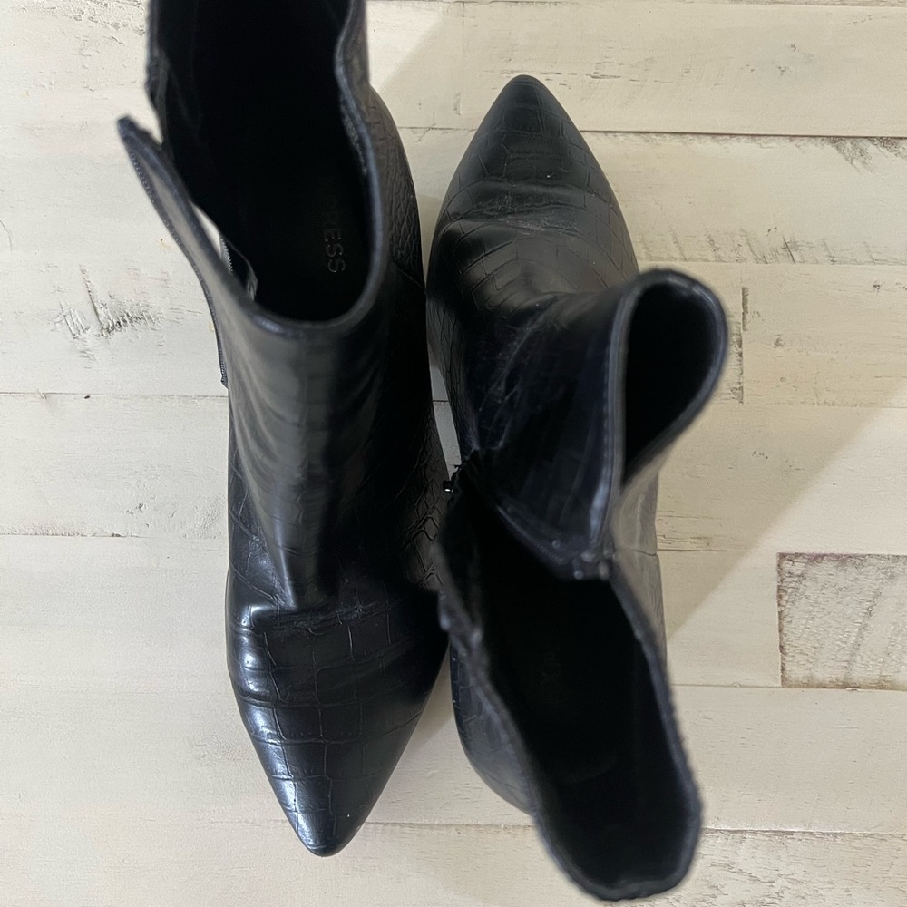 Express Alligator Pointed Toe Booties - image 4